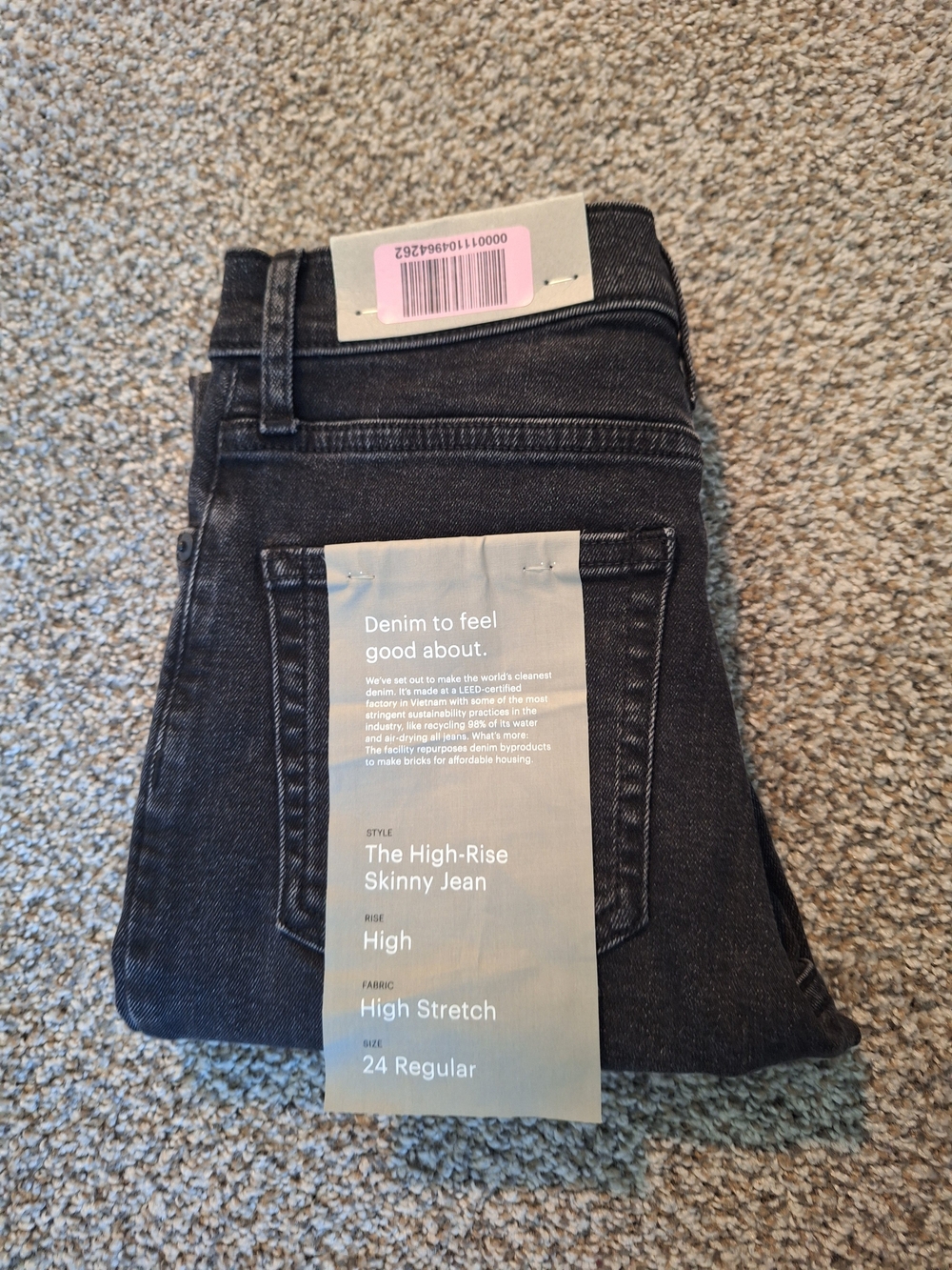 Everlane High-Rise Skinny Jean in Washed Black